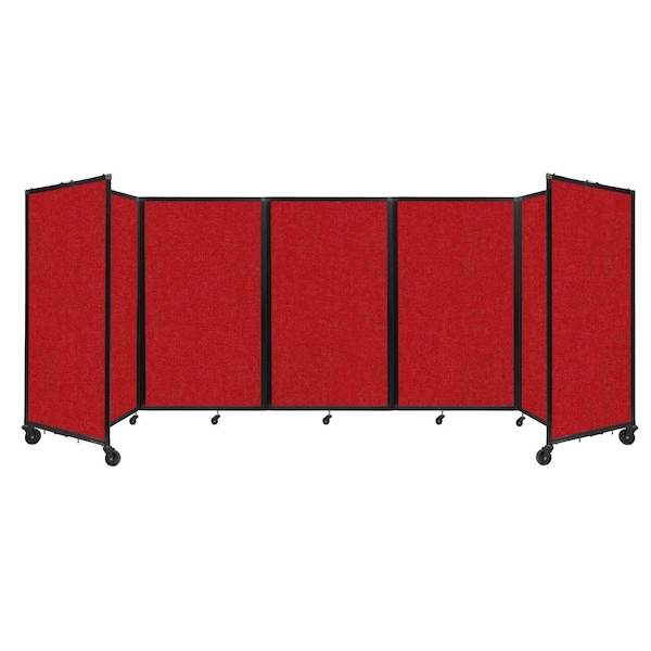 Room Divider 360 Folding Portable Partition 14" x 5' Red Fabric